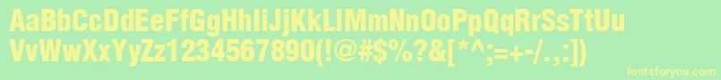 AglettericacondensedlightBold Font – Yellow Fonts on Green Background