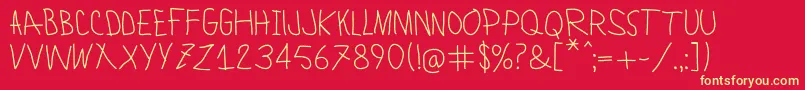 LamiarRegular Font – Yellow Fonts on Red Background