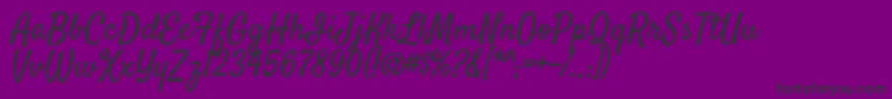 フォントSatisfyRegular – 紫の背景に黒い文字