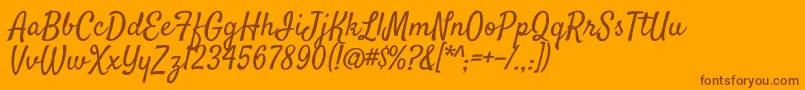 SatisfyRegular Font – Brown Fonts on Orange Background