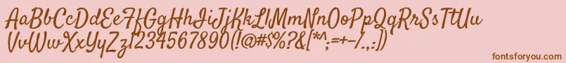 SatisfyRegular Font – Brown Fonts on Pink Background