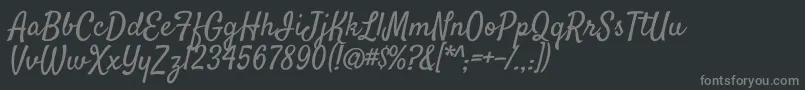 SatisfyRegular Font – Gray Fonts on Black Background