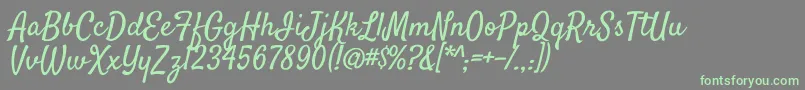 SatisfyRegular Font – Green Fonts on Gray Background