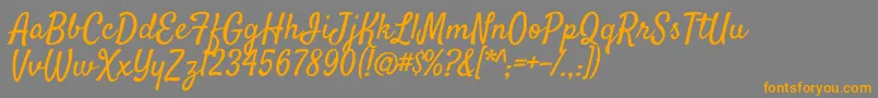 SatisfyRegular Font – Orange Fonts on Gray Background