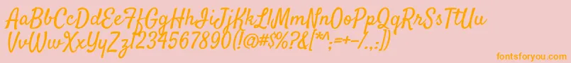 SatisfyRegular Font – Orange Fonts on Pink Background