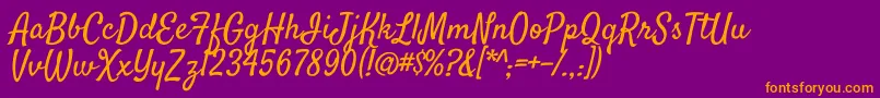 Шрифт SatisfyRegular – оранжевые шрифты на фиолетовом фоне