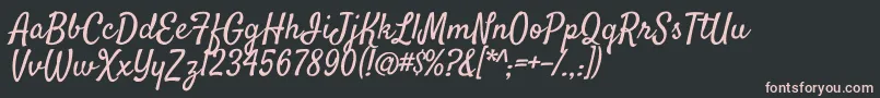 SatisfyRegular Font – Pink Fonts on Black Background