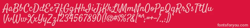 Шрифт SatisfyRegular – розовые шрифты на красном фоне