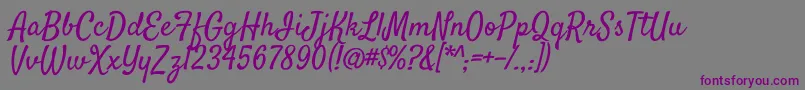 SatisfyRegular Font – Purple Fonts on Gray Background