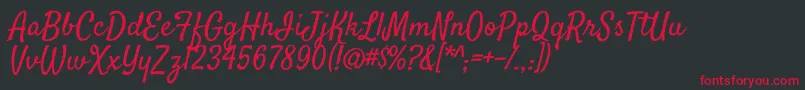 SatisfyRegular Font – Red Fonts on Black Background