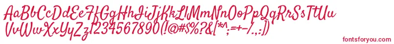 SatisfyRegular Font – Red Fonts on White Background
