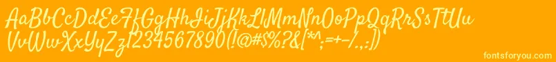 SatisfyRegular Font – Yellow Fonts on Orange Background