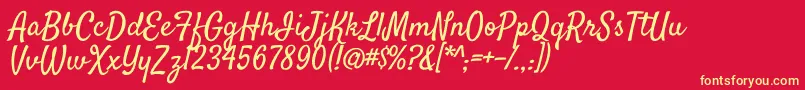 SatisfyRegular Font – Yellow Fonts on Red Background