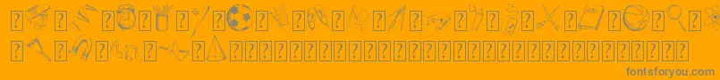 BackToSchoolElementsDemo-Schriftart – Graue Schriften auf orangefarbenem Hintergrund