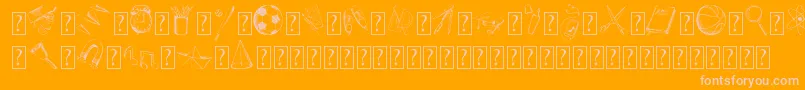 BackToSchoolElementsDemo Font – Pink Fonts on Orange Background