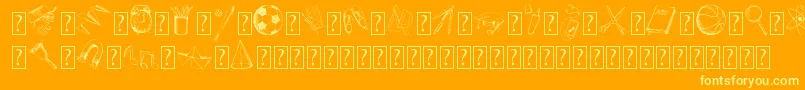 BackToSchoolElementsDemo Font – Yellow Fonts on Orange Background