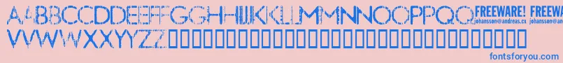 フォントNobby ffy – ピンクの背景に青い文字