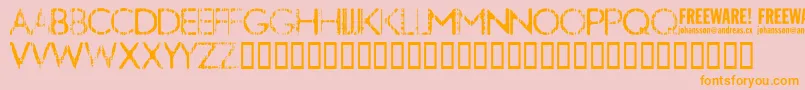 フォントNobby ffy – オレンジの文字がピンクの背景にあります。