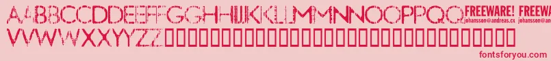 フォントNobby ffy – ピンクの背景に赤い文字