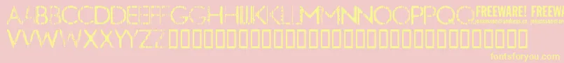 Nobby ffy-fontti – keltaiset fontit vaaleanpunaisella taustalla