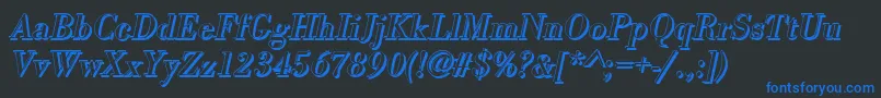 More about BodonishItalic Font BodonishItalic Font – Blue Fonts on Black Background