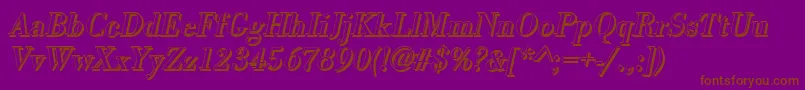 BodonishItalic-Schriftart – Braune Schriften auf violettem Hintergrund