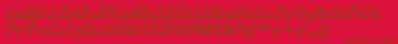 BodonishItalic-fontti – ruskeat fontit punaisella taustalla