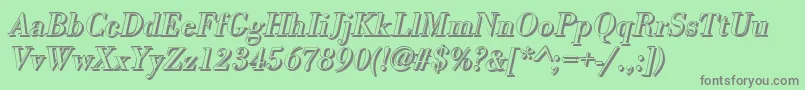Шрифт BodonishItalic – серые шрифты на зелёном фоне