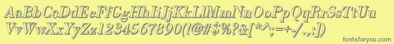 BodonishItalic Font – Gray Fonts on Yellow Background