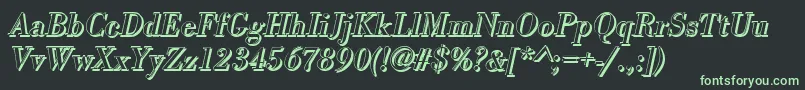 BodonishItalic Font – Green Fonts on Black Background