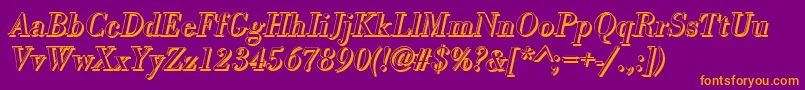 fuente BodonishItalic – Fuentes Naranjas Sobre Fondo Morado
