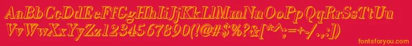 BodonishItalic Font – Orange Fonts on Red Background