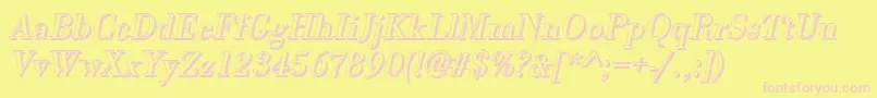 BodonishItalic Font – Pink Fonts on Yellow Background