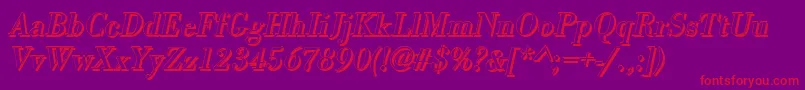 Police BodonishItalic – polices rouges sur fond violet