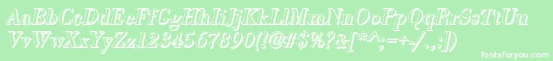fuente BodonishItalic – Fuentes Blancas Sobre Fondo Verde