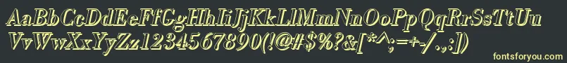 フォントBodonishItalic – 黒い背景に黄色の文字
