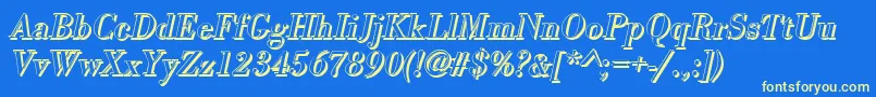 フォントBodonishItalic – 黄色の文字、青い背景