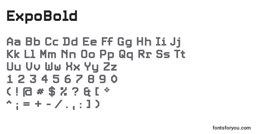 Шрифт ExpoBold – алфавит, цифры, специальные символы