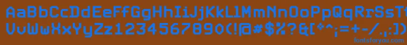 フォントExpoBold – 茶色の背景に青い文字