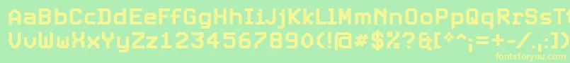 ExpoBold-fontti – keltaiset fontit vihreällä taustalla