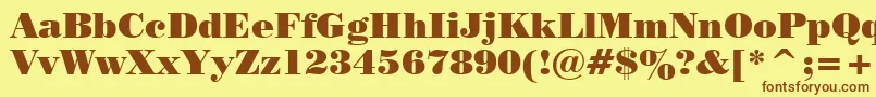 PosterBodoniBt Font – Brown Fonts on Yellow Background