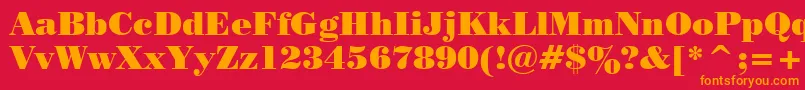 PosterBodoniBt Font – Orange Fonts on Red Background