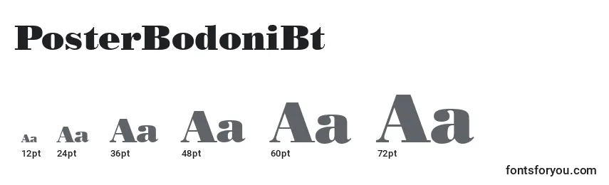 PosterBodoniBt Font Sizes