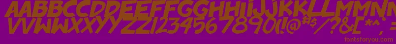 BadonkADonk2Italic Font – Brown Fonts on Purple Background