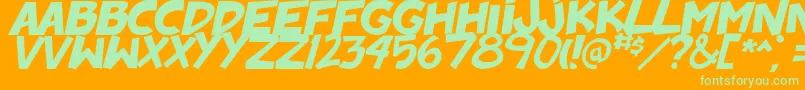 BadonkADonk2Italic Font – Green Fonts on Orange Background