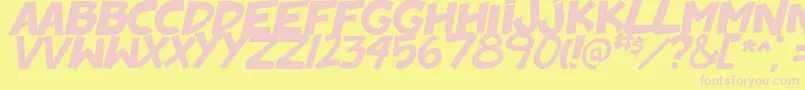 BadonkADonk2Italic Font – Pink Fonts on Yellow Background