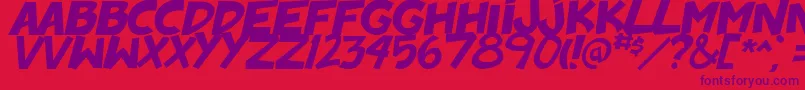 Шрифт BadonkADonk2Italic – фиолетовые шрифты на красном фоне