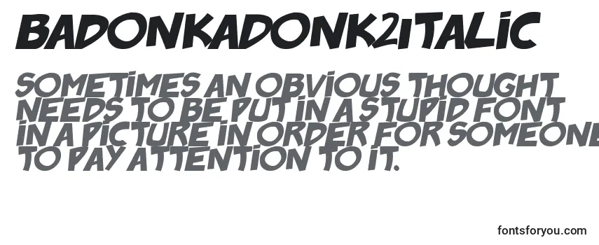 Review of the BadonkADonk2Italic Font