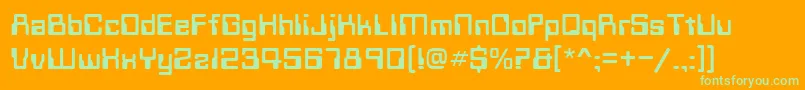 Techno28 Font – Green Fonts on Orange Background