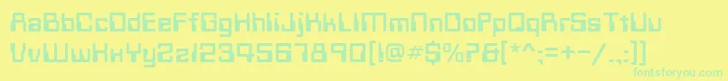 Techno28 Font – Green Fonts on Yellow Background